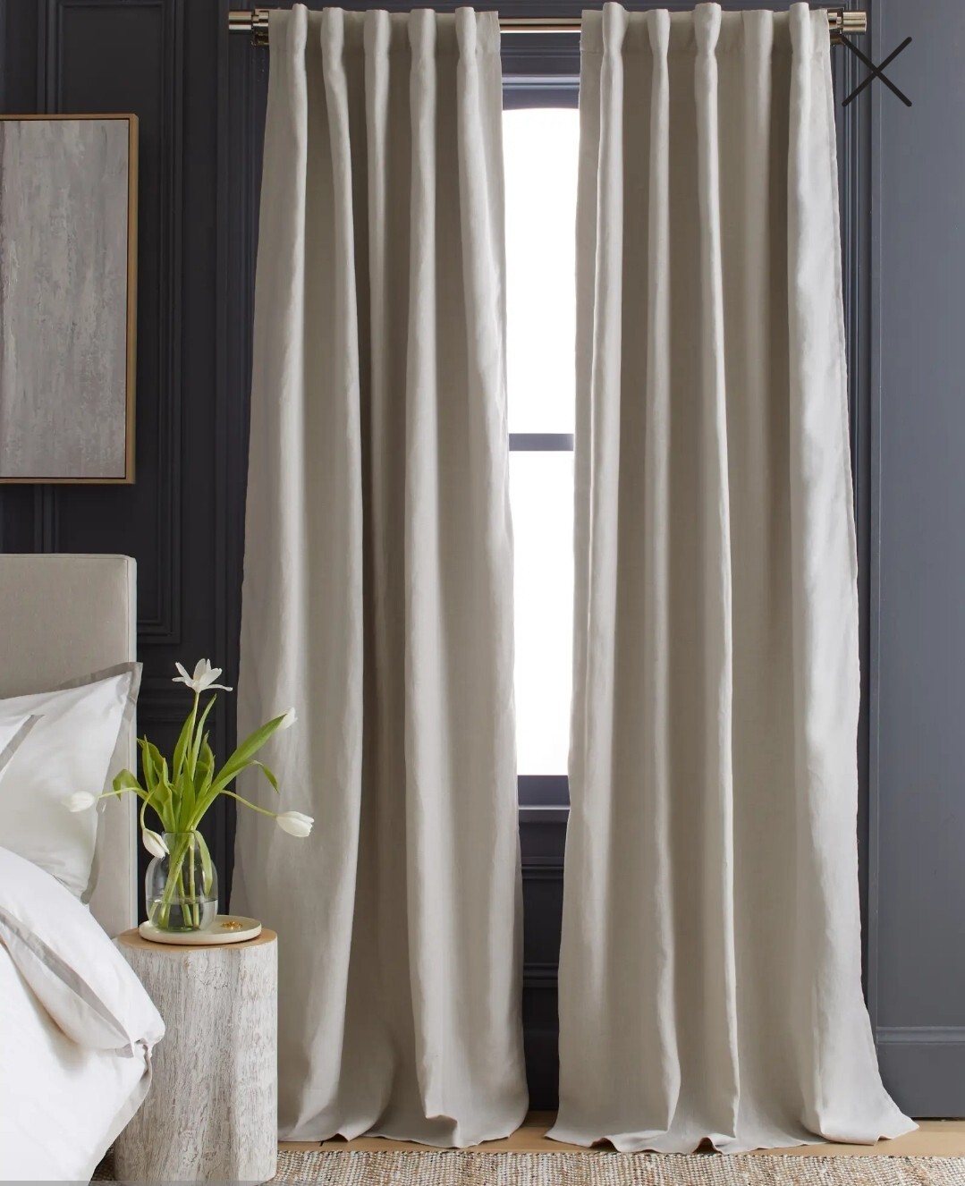NWT! Quince Linen Cream Blackout Curtains, 48″ x 96″- 2 Panels. (E91)