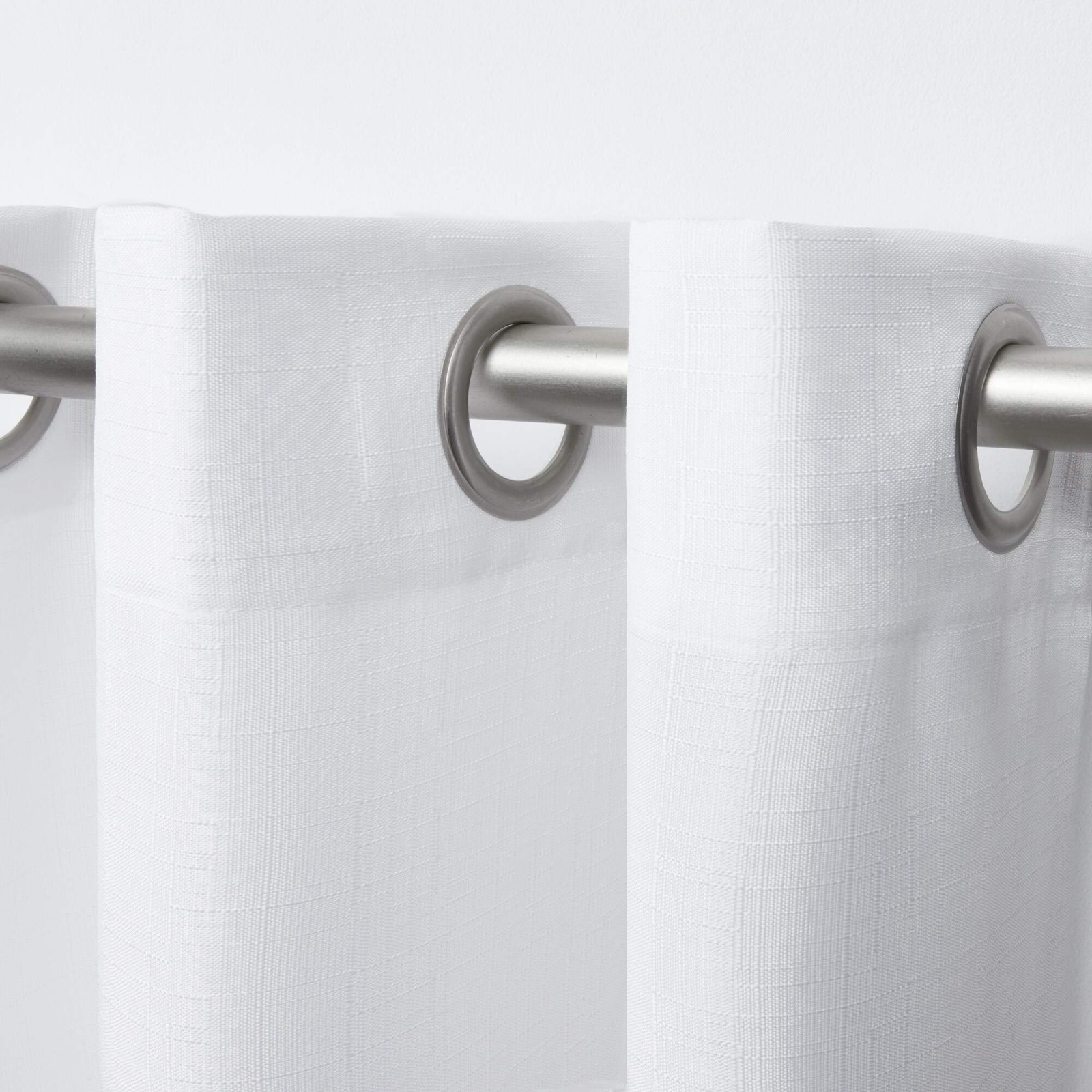 Chaps Home Lise Solid Textured Linen Look Grommet Top Curtain Panels 38X84