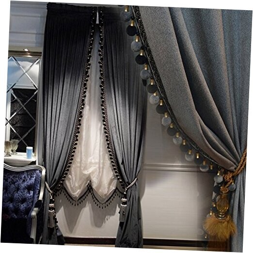 Luxury Curtain for Living Room Blackout 100″W x 96″L (Pack of 2) Iron-grey
