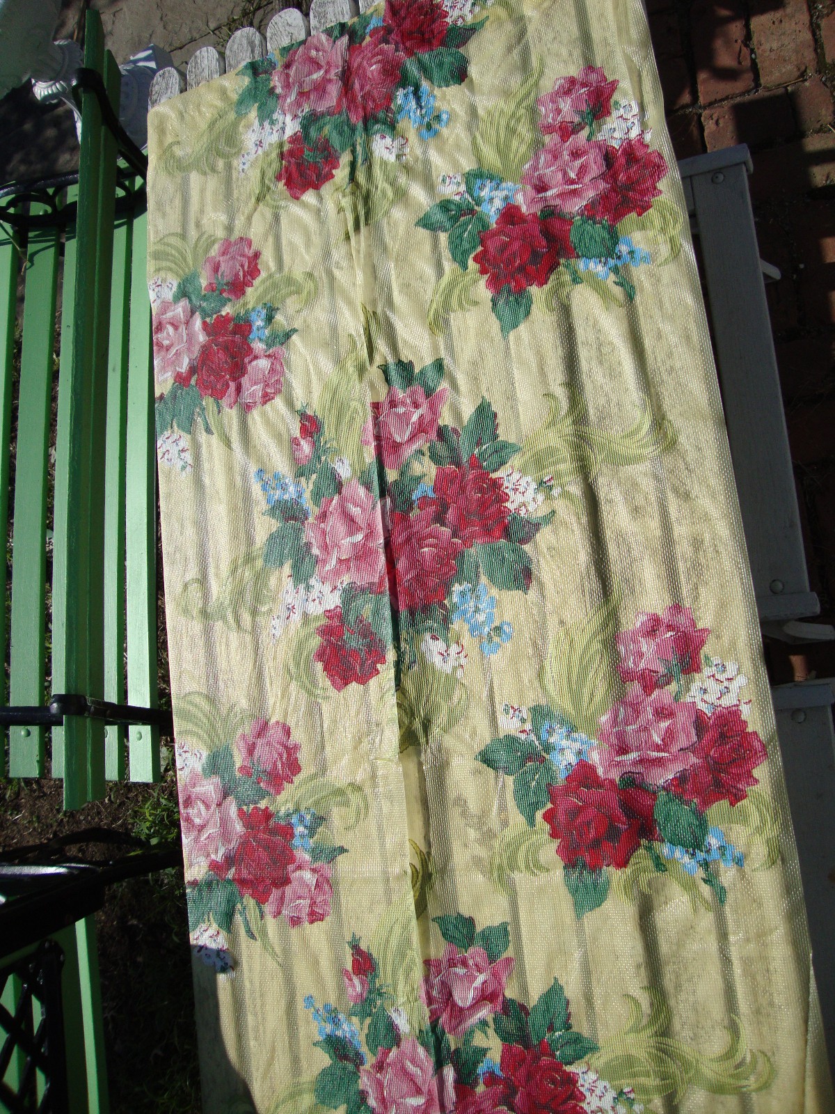 10 Panels Vintage Mid Century Modern Floral 1940 Curtains Vinyl Drapes Draperies