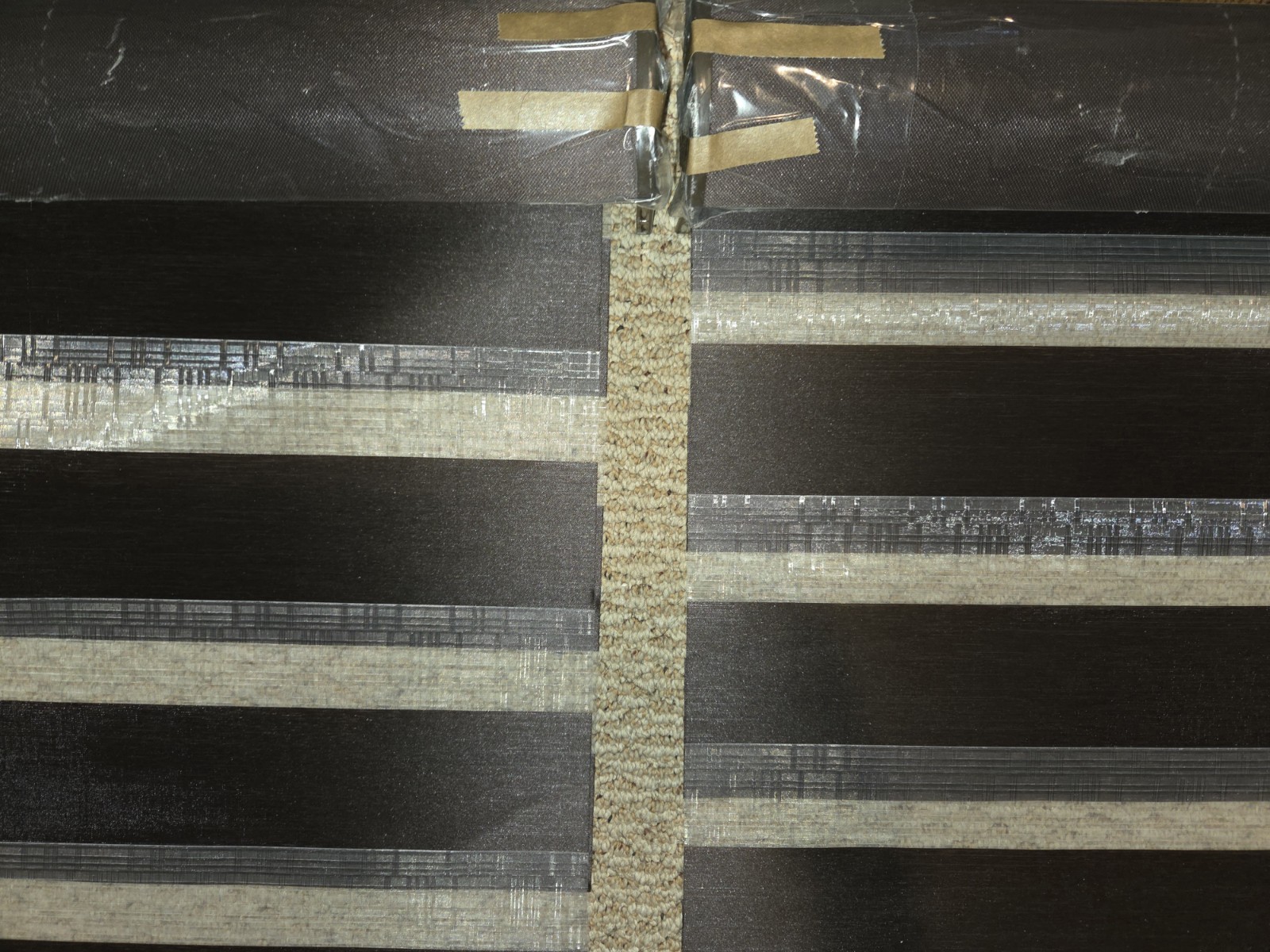 Set of 4 Bali Custom Dual Layer Zebra Shades Espresso Brown 35” x 84”