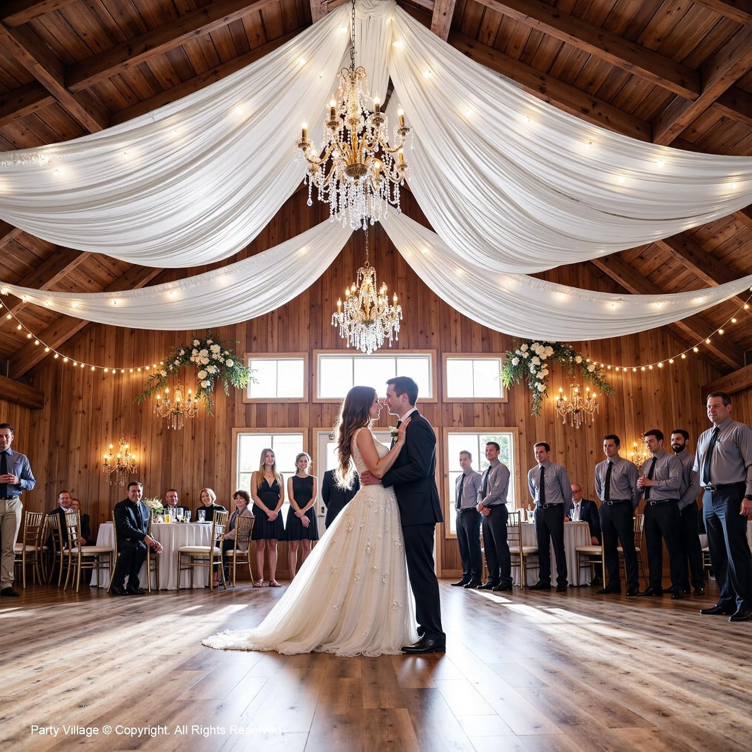 5ft(W) x 20ft(H) White Ceiling Drapes for Wedding Parties – 20 FT Extra Long Thi