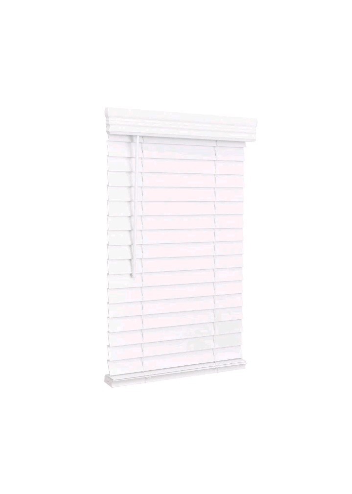 Lotus & Windoware Cordless, 2″ x 22″ x 48″ White Faux Wood Blind. FreeShipL48