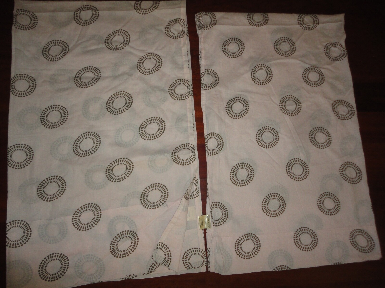 ZIP CODE BOHEMIAN PINK & BROWN MEDALLION VOILE (PAIR) SHORT PANELS 40 X 64