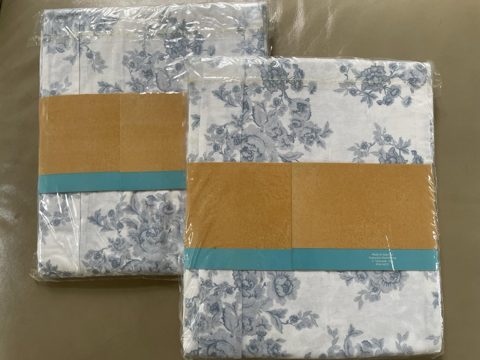 NWT Nantucket Home – 2 Tie Up Shades- Blue Toile – 100% Cotton- 42 x 63”