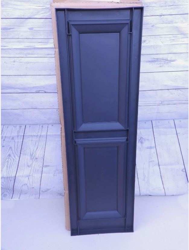 15″ x 47″ PLYGEM Raised Panel Board Polypropylene Pair in Dark Navy Shutters