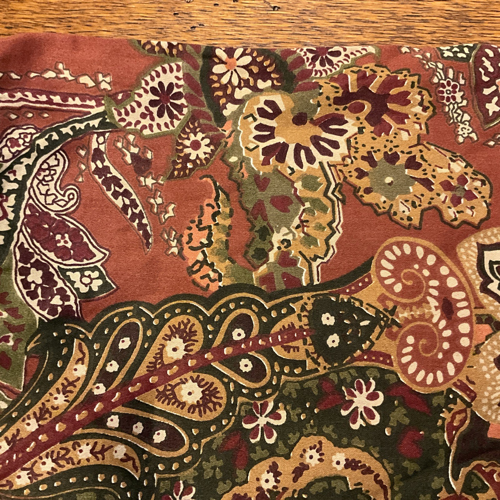 Ralph Lauren CHAPS Annabelle Curtain Valance Rust Jacobean Floral 17″X55″
