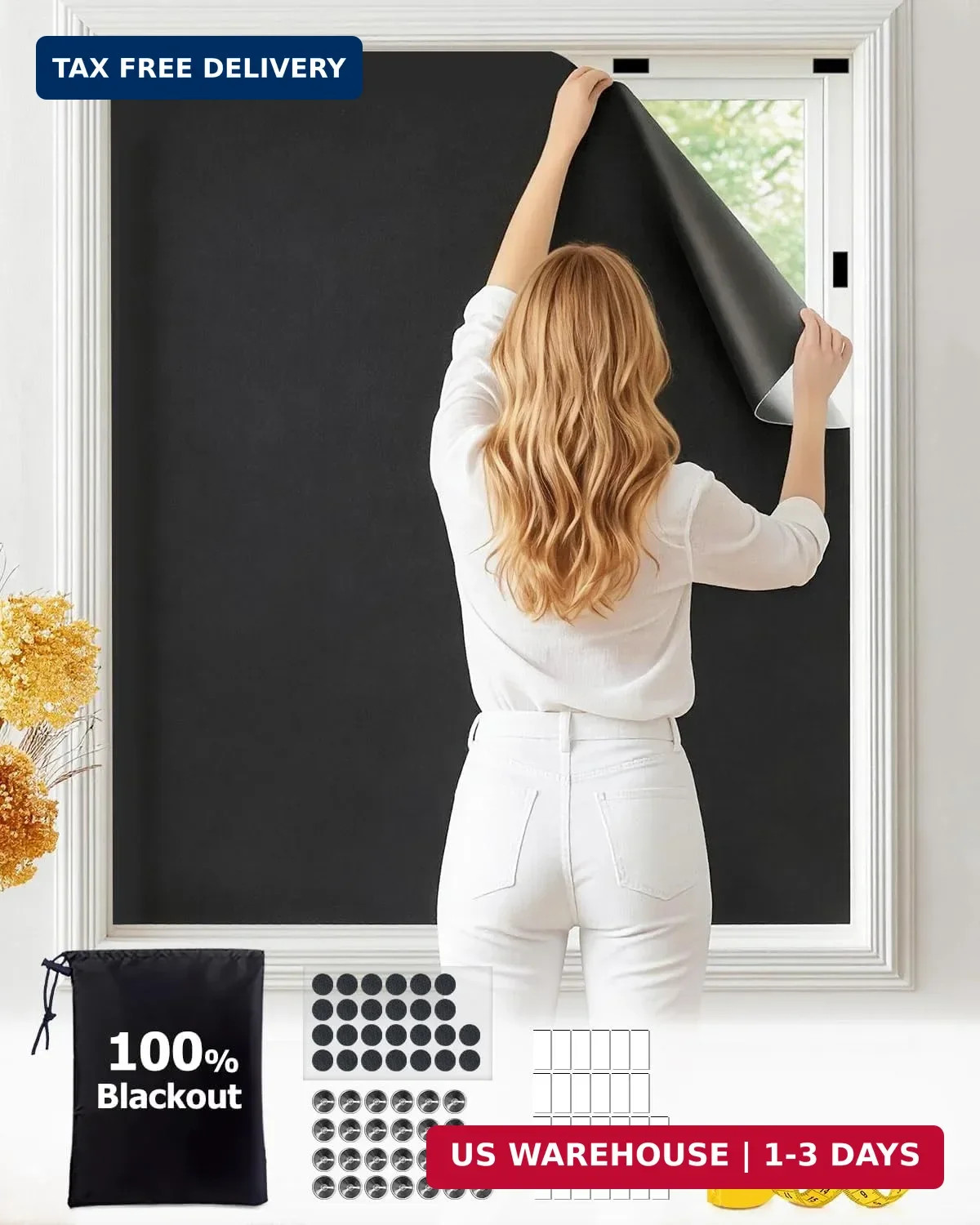 LazBlinds Portable Blackout Shades(57″x118″) | DIY Cut-to-Fit for Travel, Dorm &