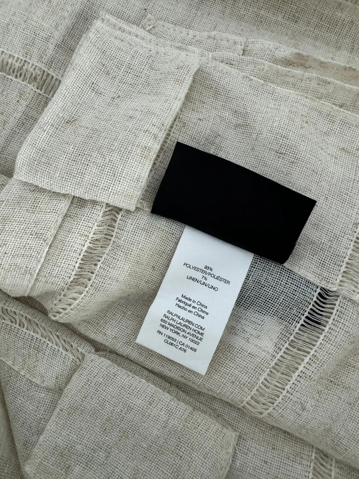 New Ralph Lauren Window Curtains 2 Panels Beige 54 x 108 Linen Hamilton Back Tab