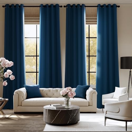 Decor Room Darkening Curtains 63 Inches 40″W x 63″L (Pack of 2) Morrocan Blue