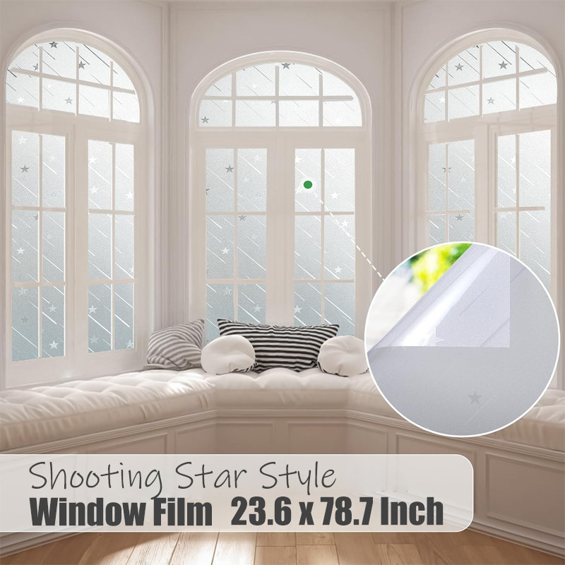 23.6 x 78.7 Inches Frosted Opaque Removable Static Cling UV Blocking Window Film