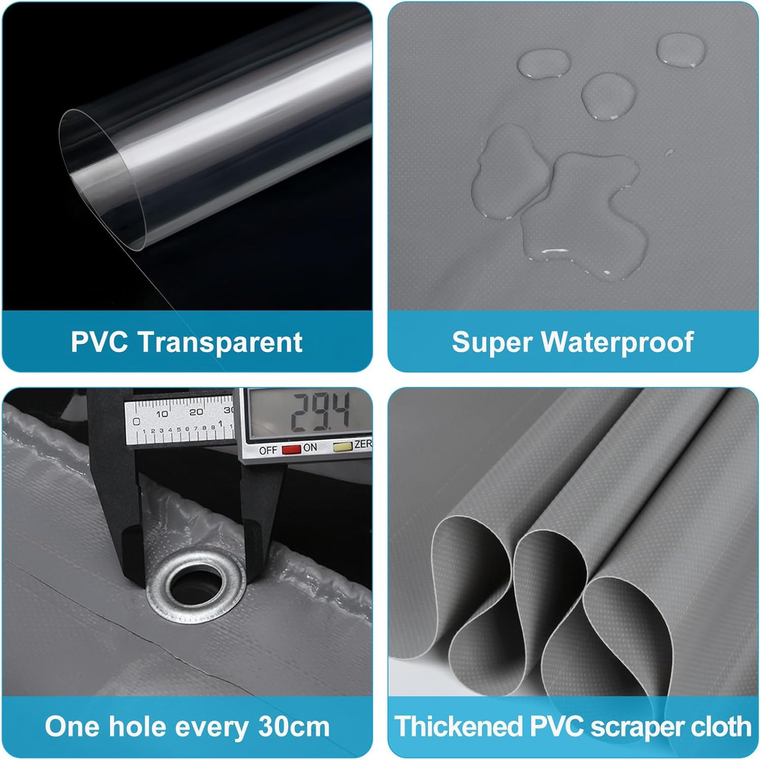 Clear Vinyl Patio Curtain Enclosure Heavy Duty Tear Resistant Waterproof Anti UV