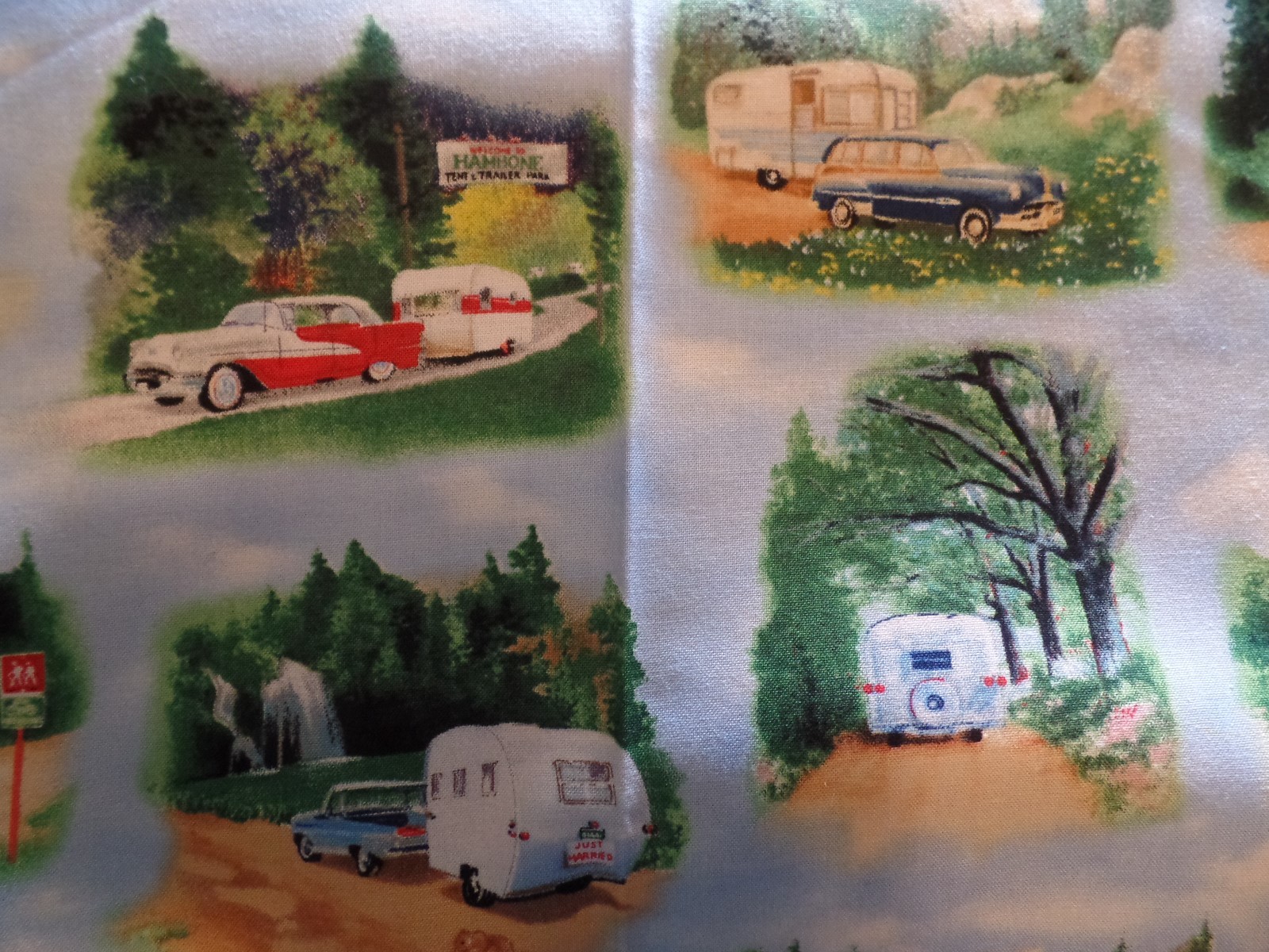 Sky Blue, Vintage Travel Trailers & Cars, Handmade Door, Travel Trailer VALANCES