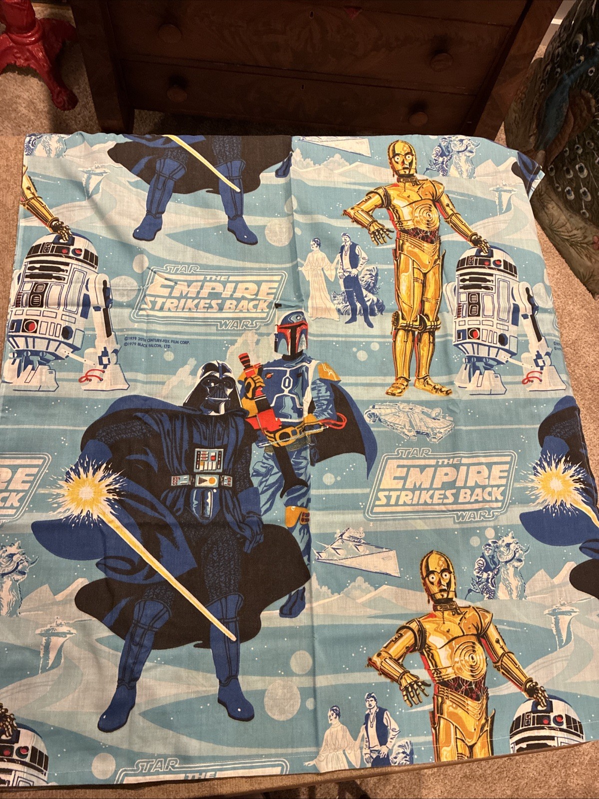 Star Wars EMPIRE STRIKES BACK Curtains 4 Panels 44”L x 32”w Ex Condition 1979