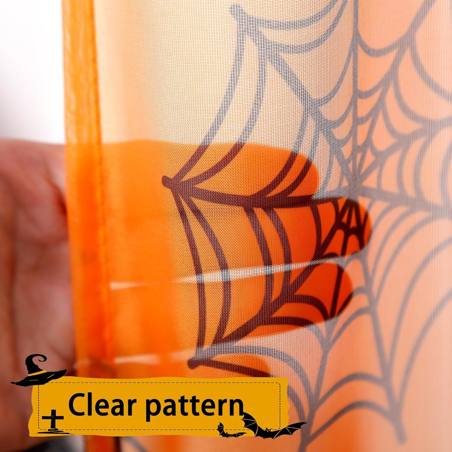 Halloween Curtains for Living Room Orange Sheer Curtains Halloween Decorations