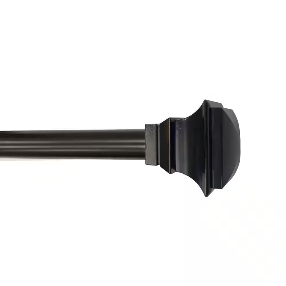 66 In.-120 In. Adjustable Single Curtain Rod 3/4 In. Dia in ORB with Classic Squ