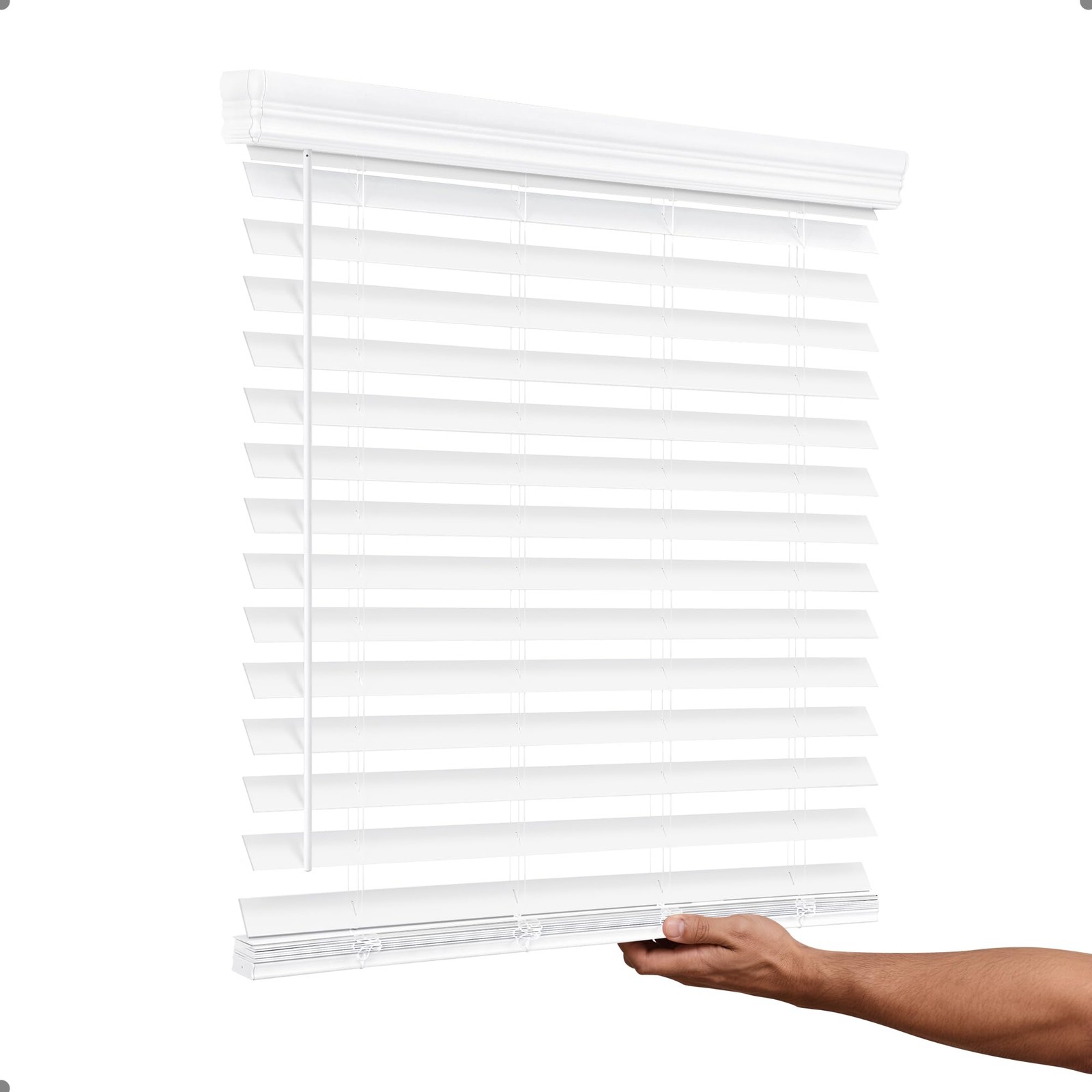 2 Inch Faux Wood Blinds Cordless Window Shades White Indoor 34 X 60