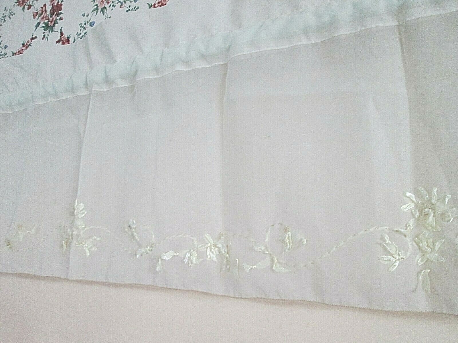 L 60″ x W 13″ Sheer Rod Pocket Valance with Ribbon Embroidery