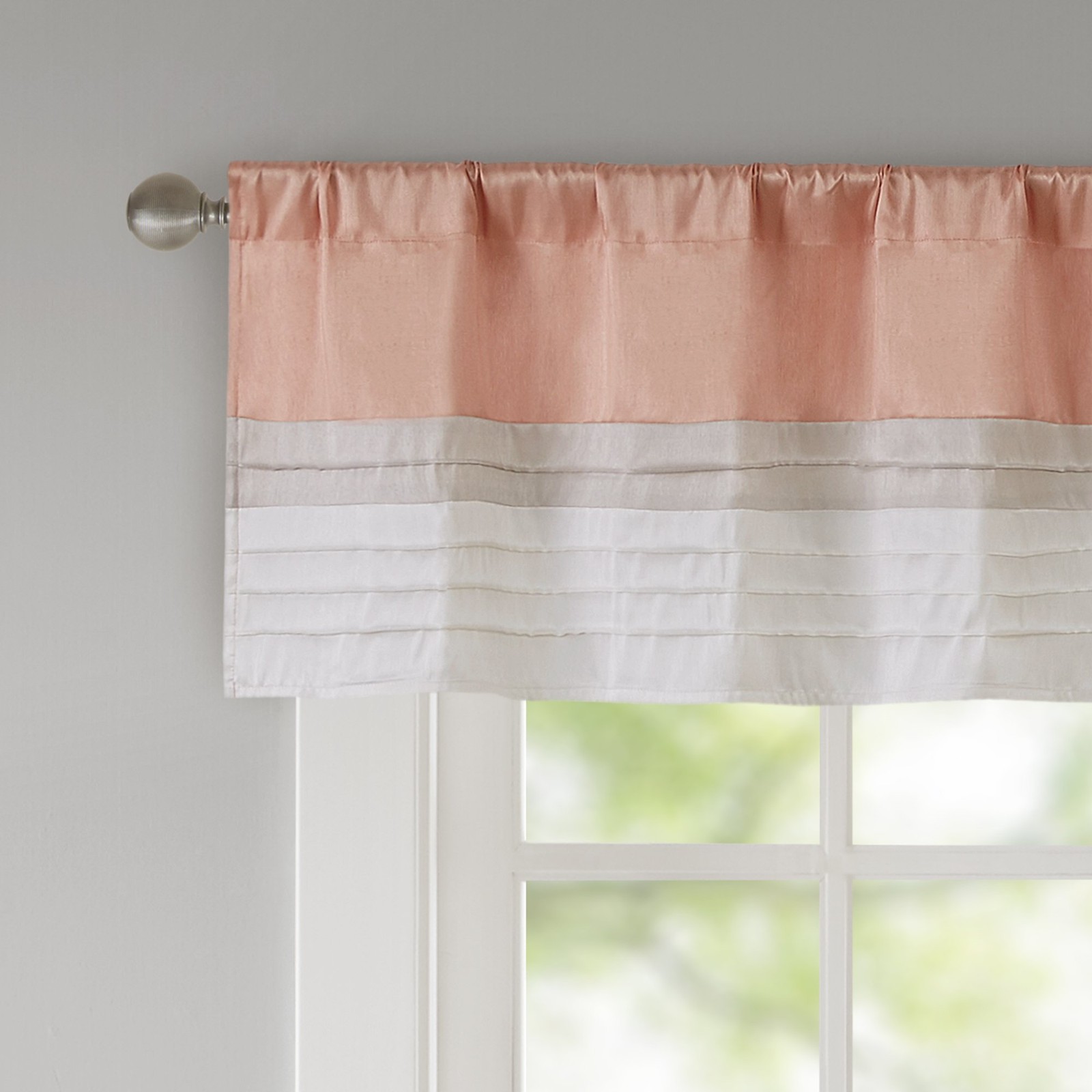 Madison Park Rod Pocket Valance Window 50″W x 18″L (Pack of 1), Coral