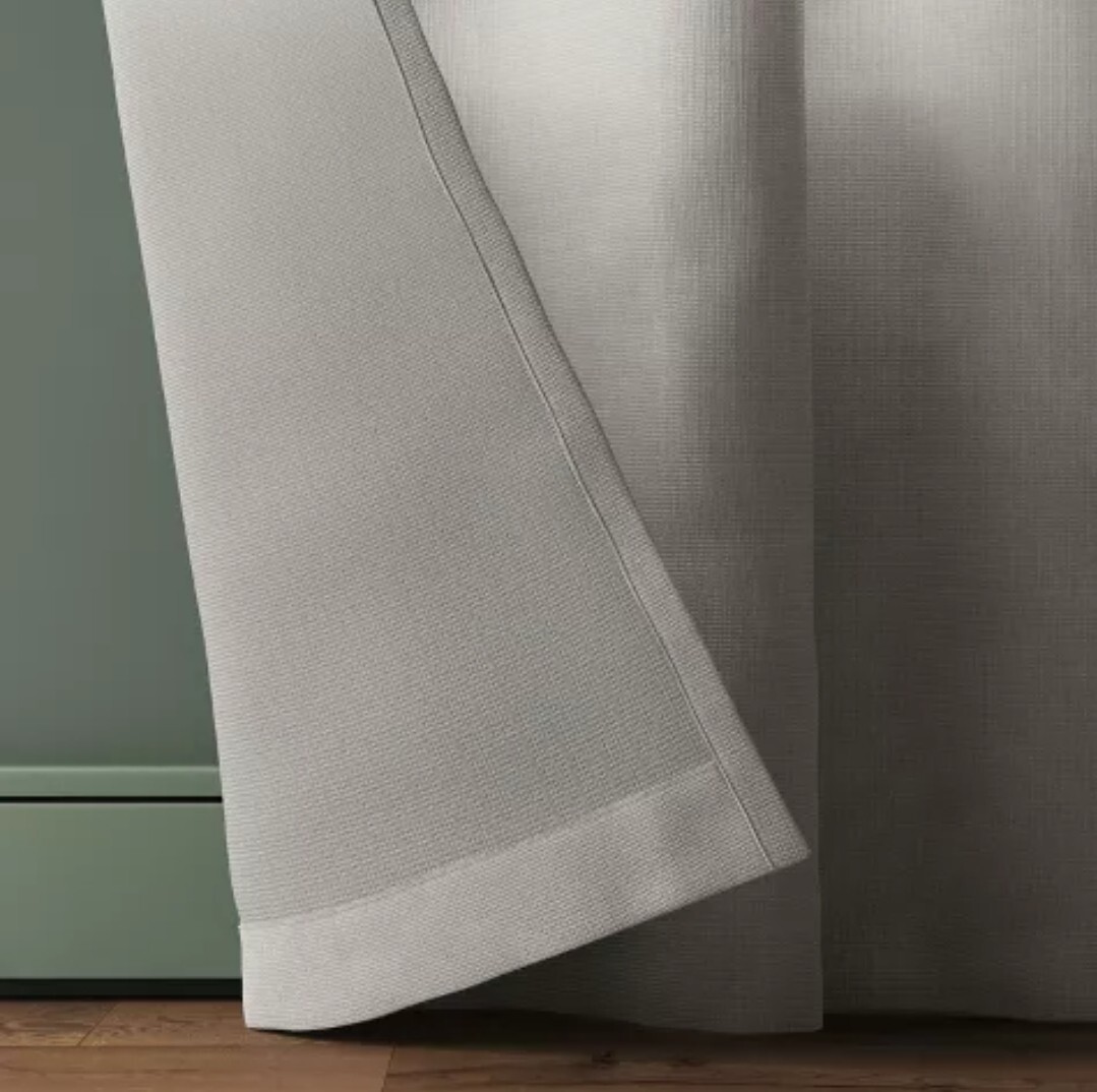 1 Pair 34 x 63 Threshold Light Filtering Pebble Satin Curtain Panels Grey