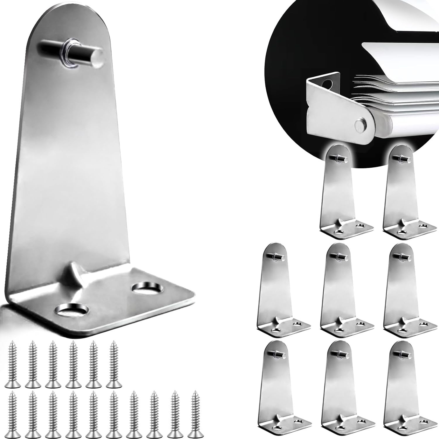 8PCS Metal Blind Hold Down Brackets with Screws Window Shade Bottom Rail Clips