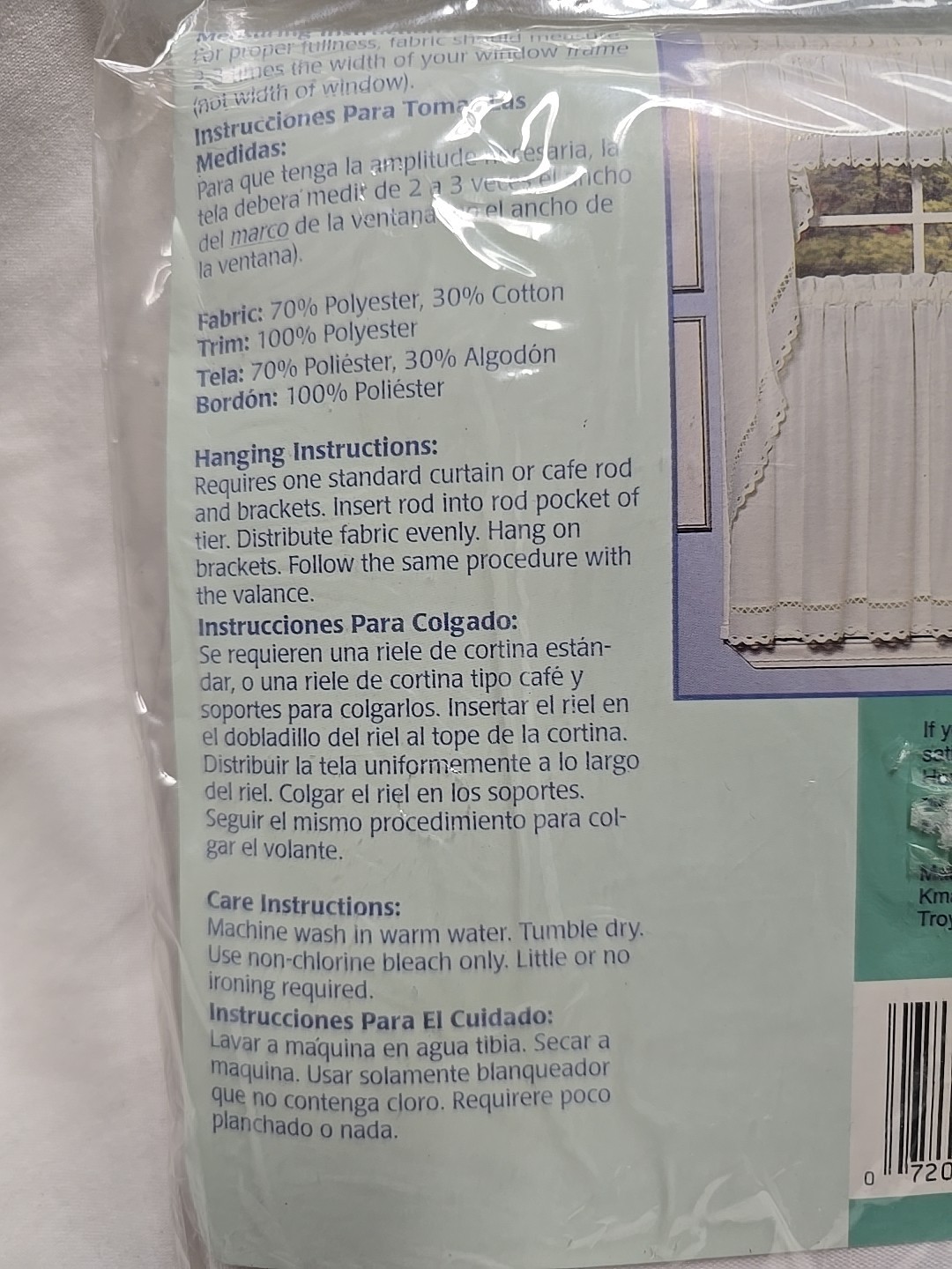 Vtg Home Essentials 60x 36L Tailored Tiers Angela