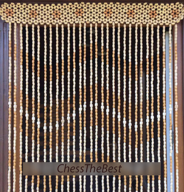 Bead Curtain Doorway, Wood String Beads Curtains, Handmade Wooden Curtain