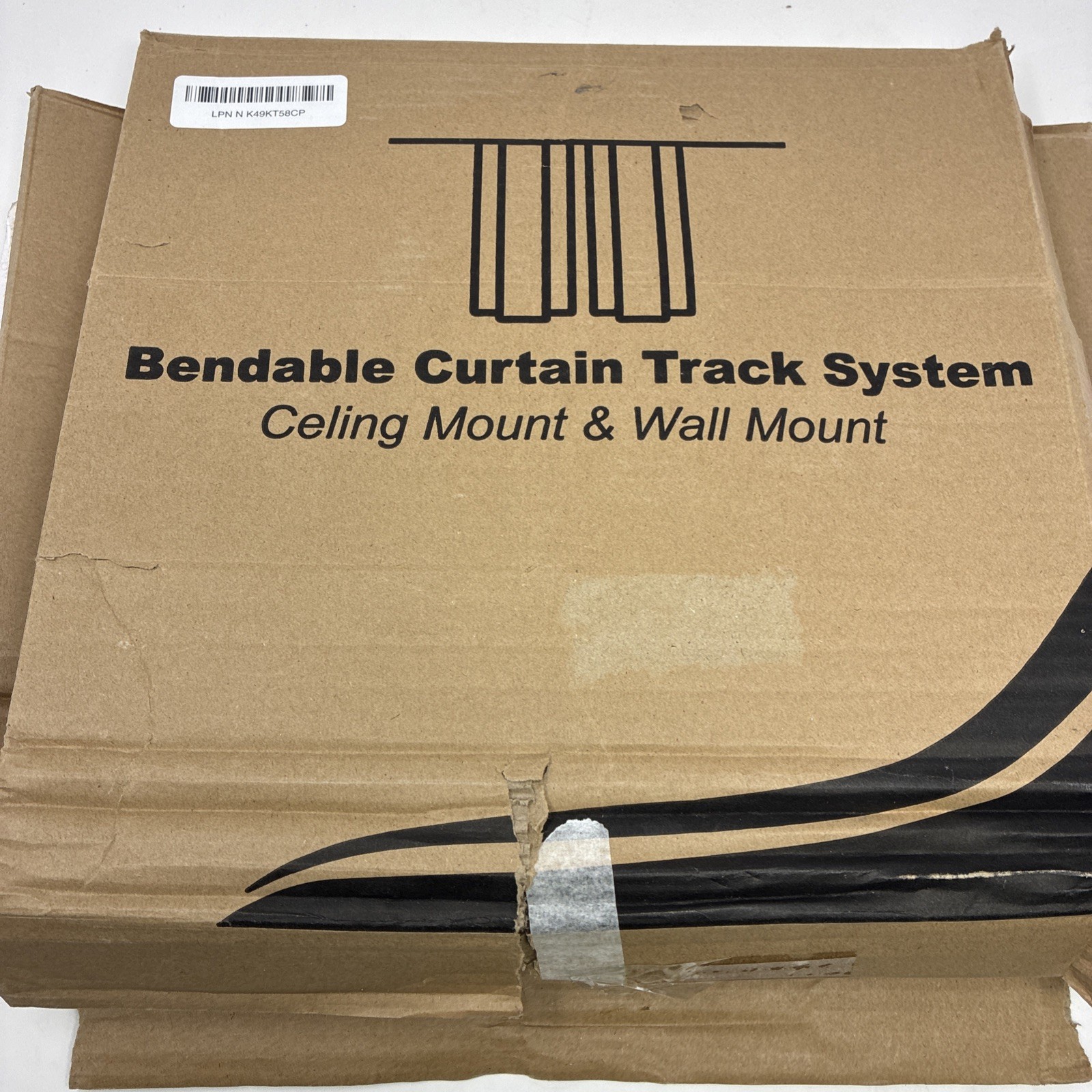 Ceiling Curtain Track, Curved Flexible Bendable Curtain Rail System, 10Ft