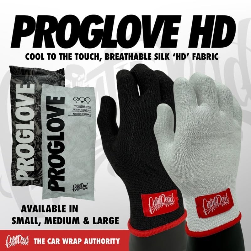 PROGLOVE HD Professional White Gloves for Vinyl Wrap, PPF, Tinting, Medium