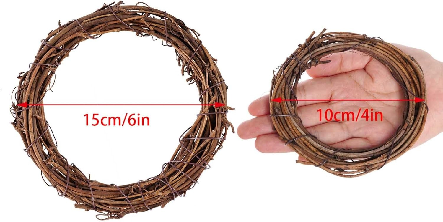 Grapevine Wreath Set, Marrywindix 10 Pieces 2 Sizes Natural Vine Branch Brown