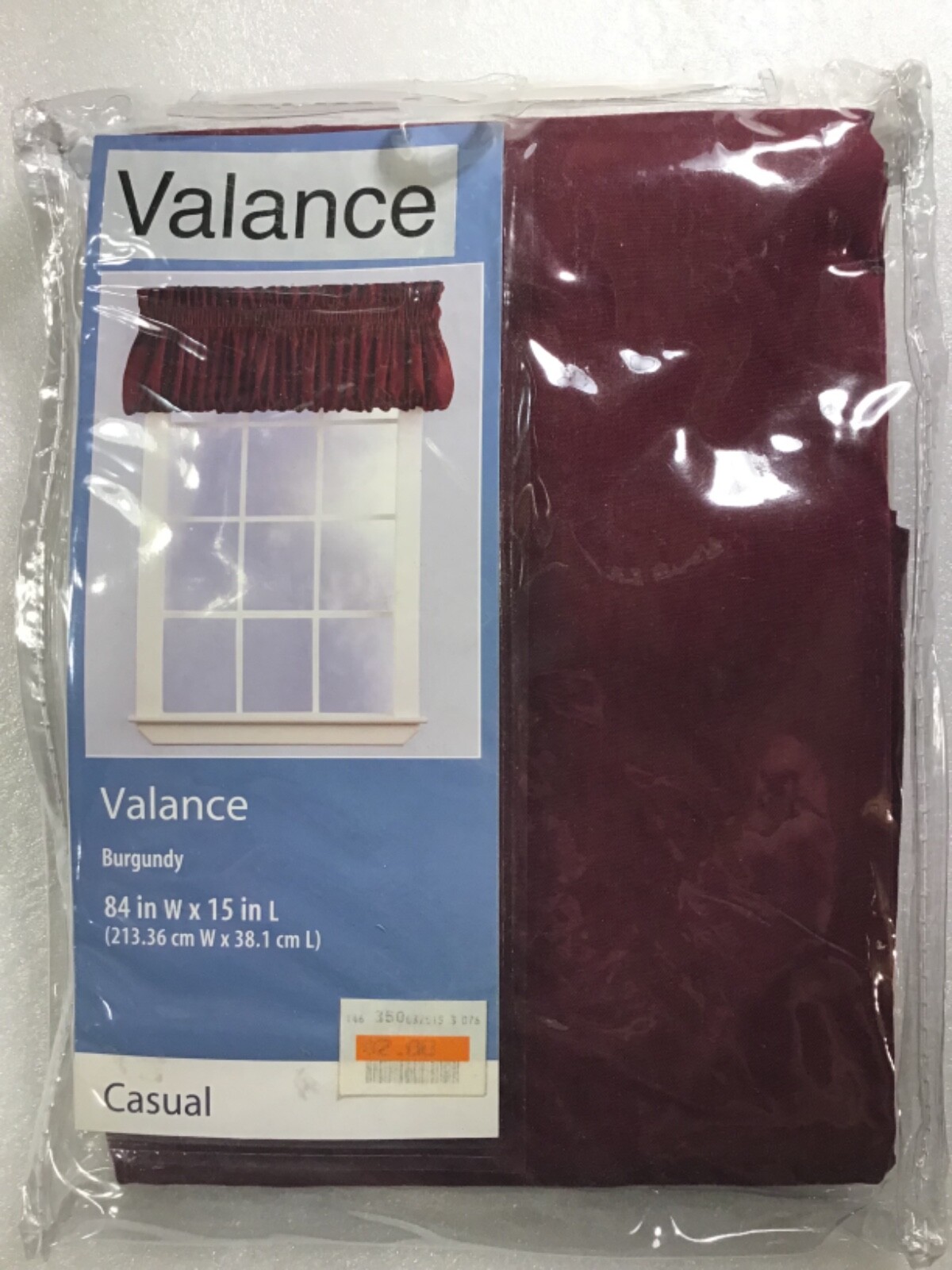 MAINSTAYS HOME CASUAL BURGUNDY VALANCE SET 84”W x 15” L BRAND NEW