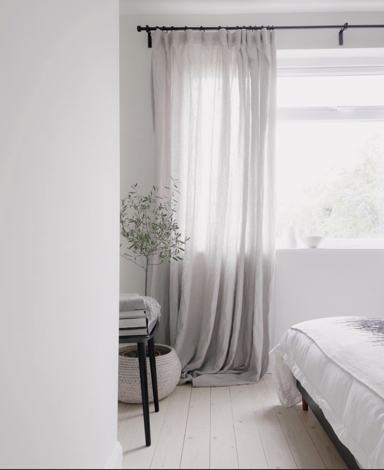 Ikea 100% Linen Long Curtains 59×107 (2Panels)