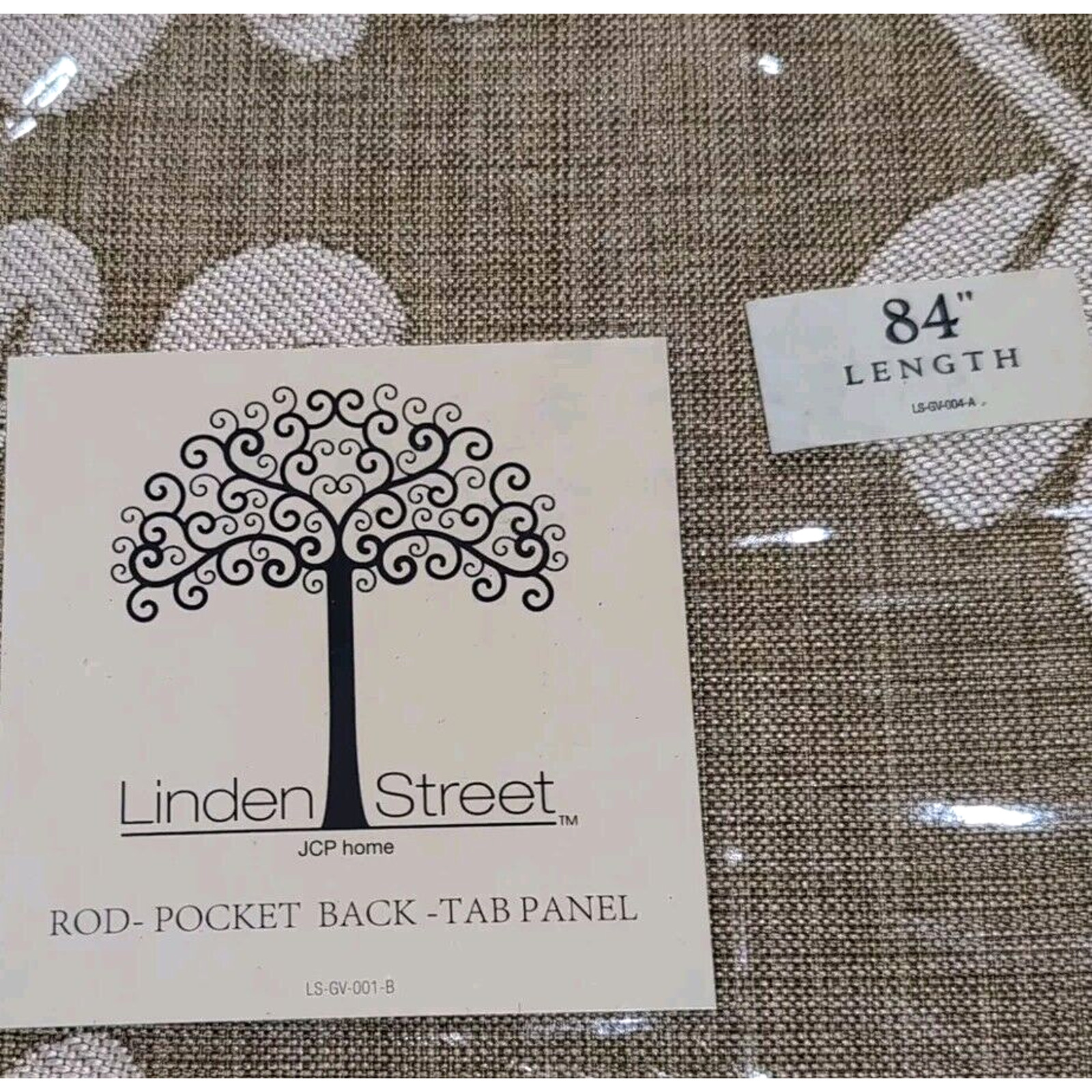 LINDEN STREET Single Drape Curtain Panel 50 x 84 Rod Pocket Back Tab Arbor Leaf
