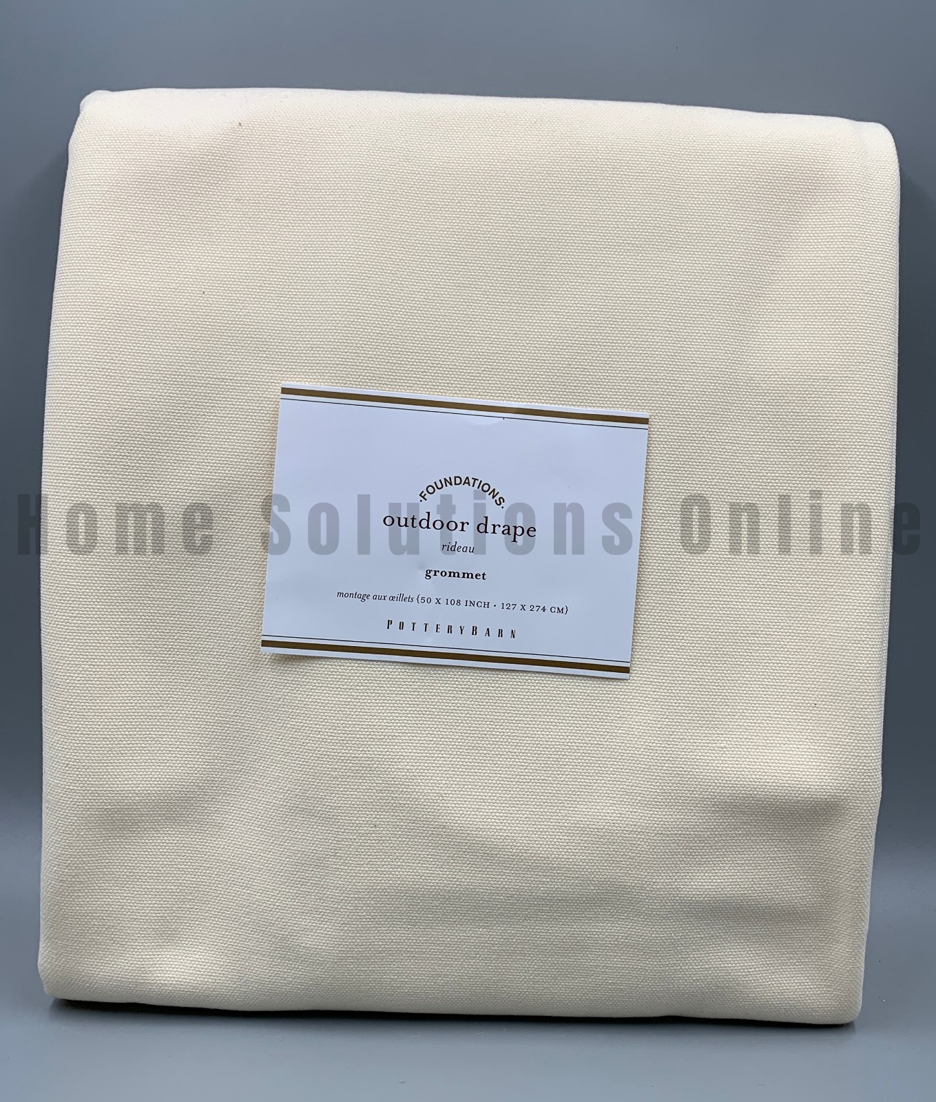 Pottery Barn Outdoor Pewter Grommet Curtain Natural 50″ x 108″ #Q227