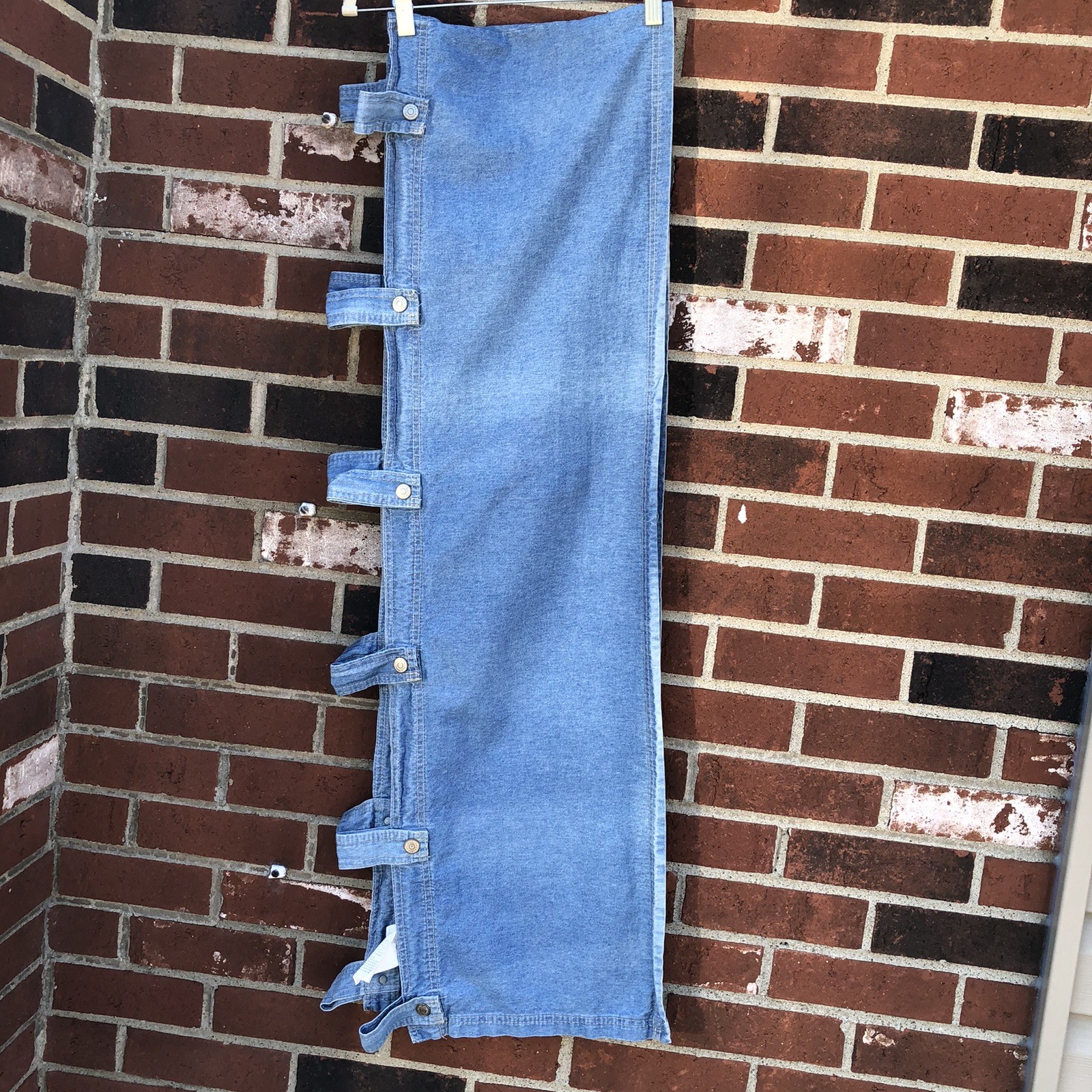 ralph lauren denim window valance tab top Curtain 12” x 86”