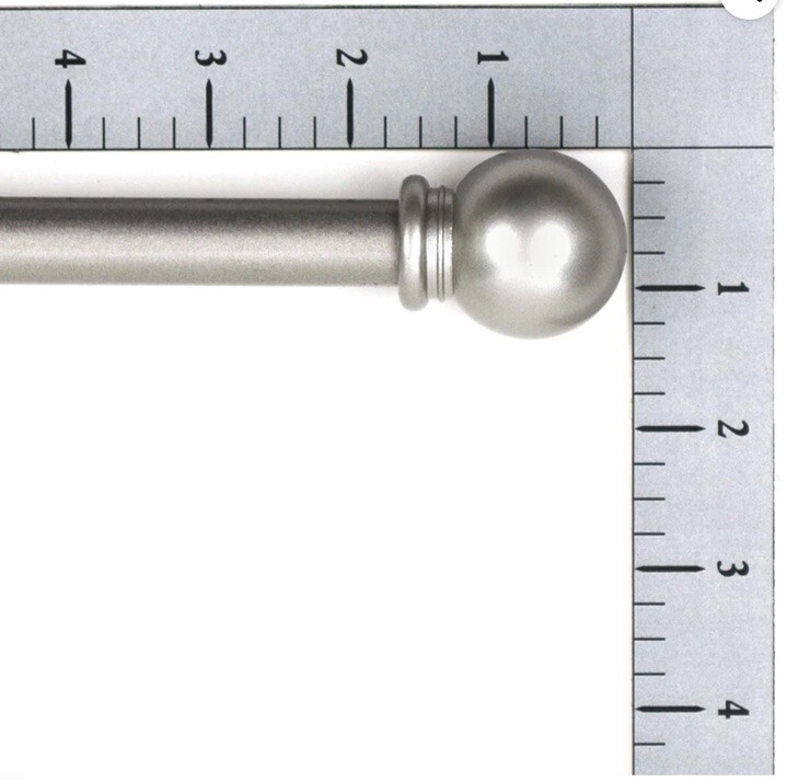 2- Mainstays Adjustable 48”-84” Nickel Ball Curtain Rod Nickel 5/8” New