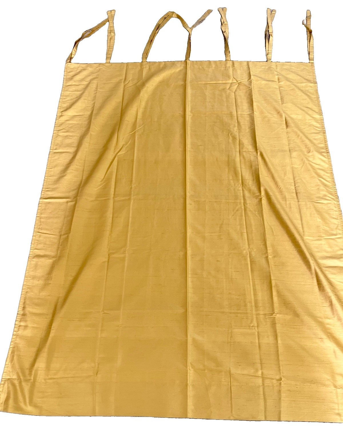 Pottery Barn Silk Dupioni Drape Rideau 50 X 63” Wheat Tie Top One Panel New
