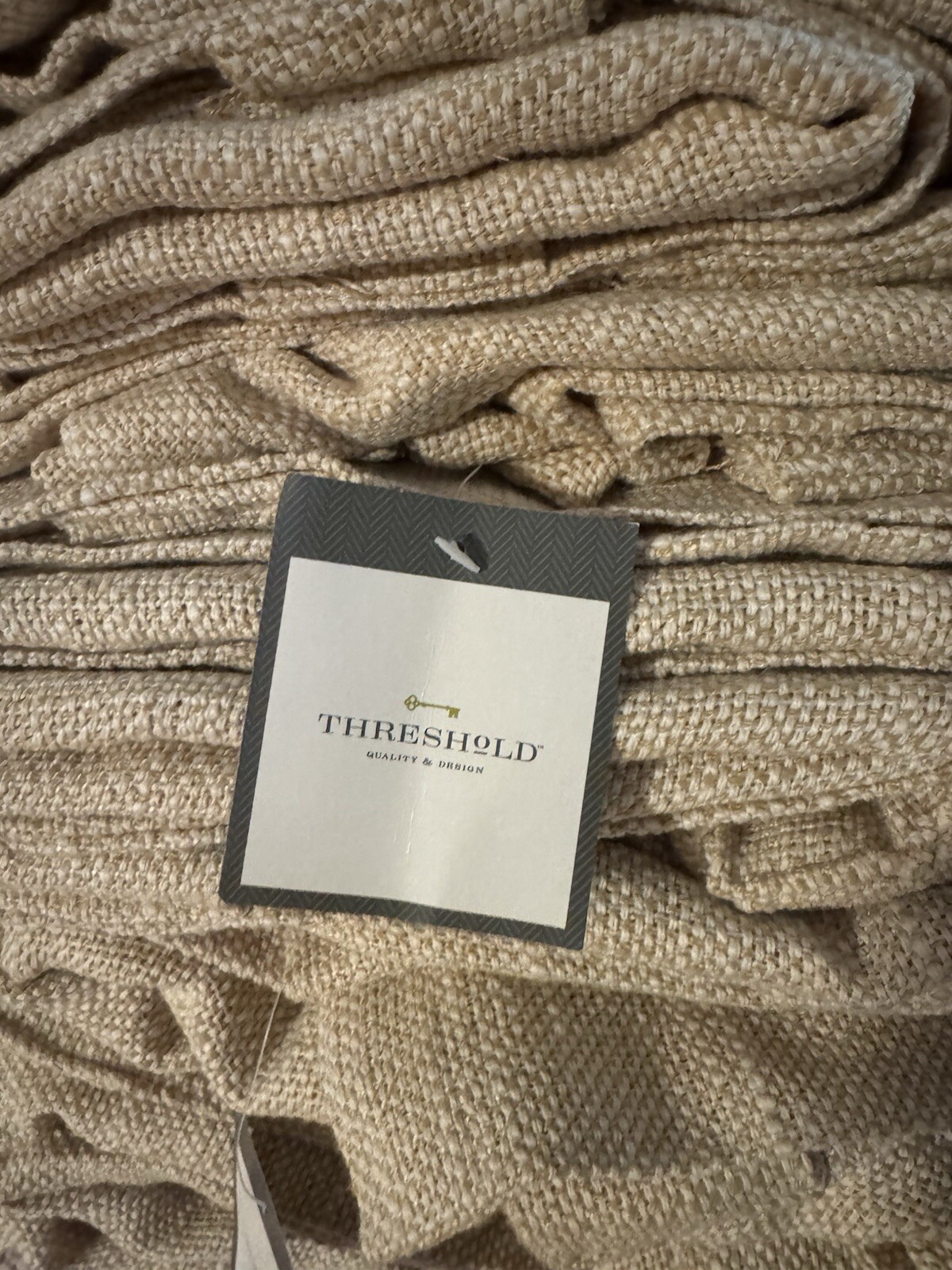 Threshold Textured Light Weave Curtain Panel – Wheat – 95 x 54