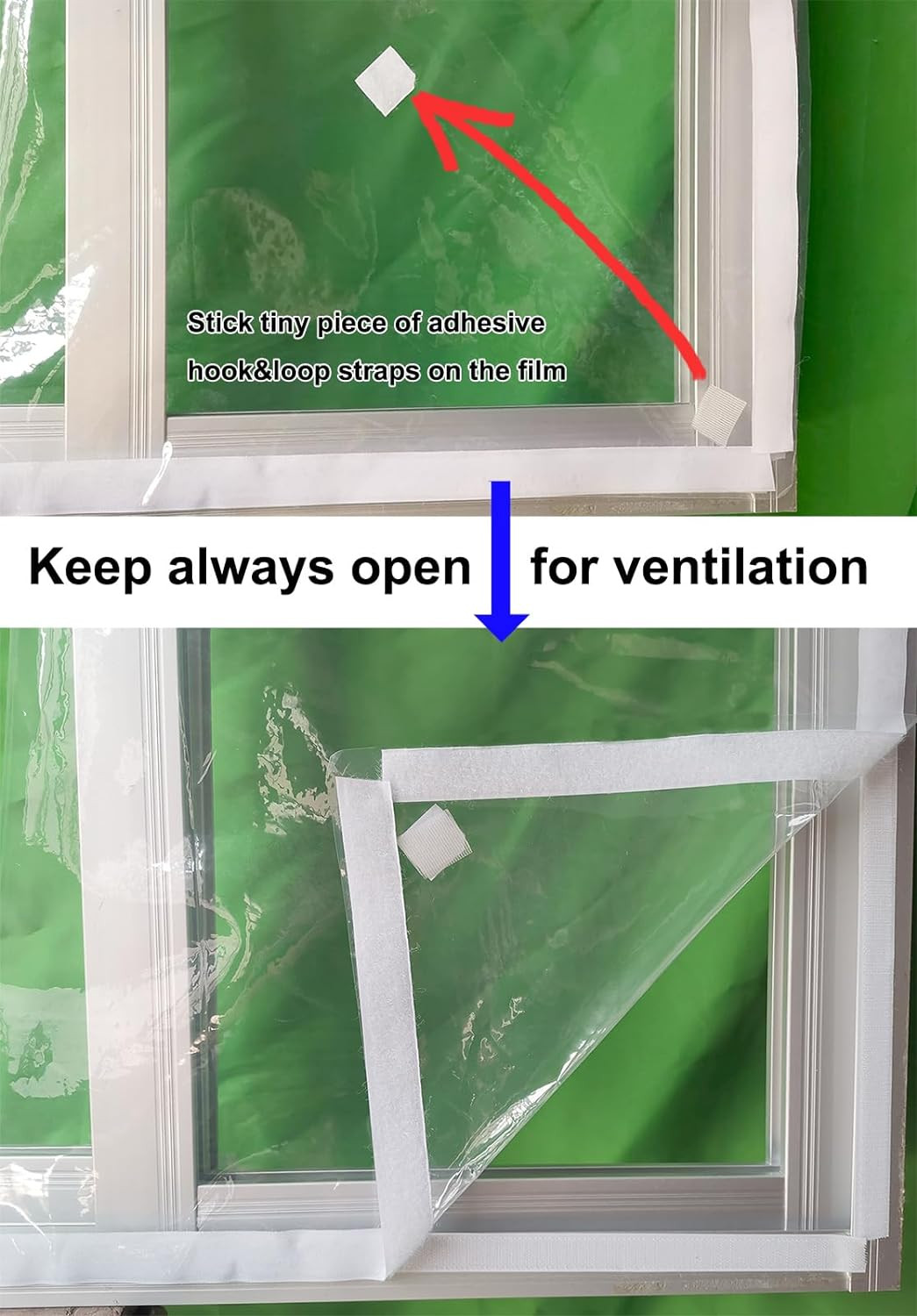 Adjustable Window Insulation Kit 47Inx63In(120X160Cm) for Winter Keep Cold Out,C