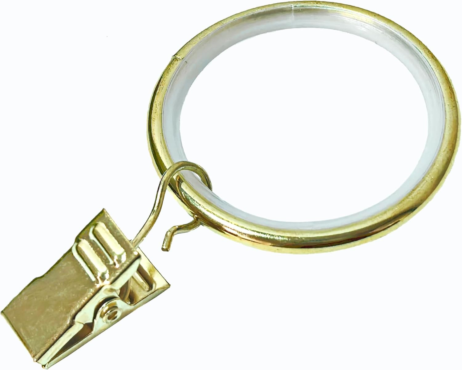 24 Pack Curtain Rings with Smooth, Quiet Nylon Inserts with Clips, Window Clip R