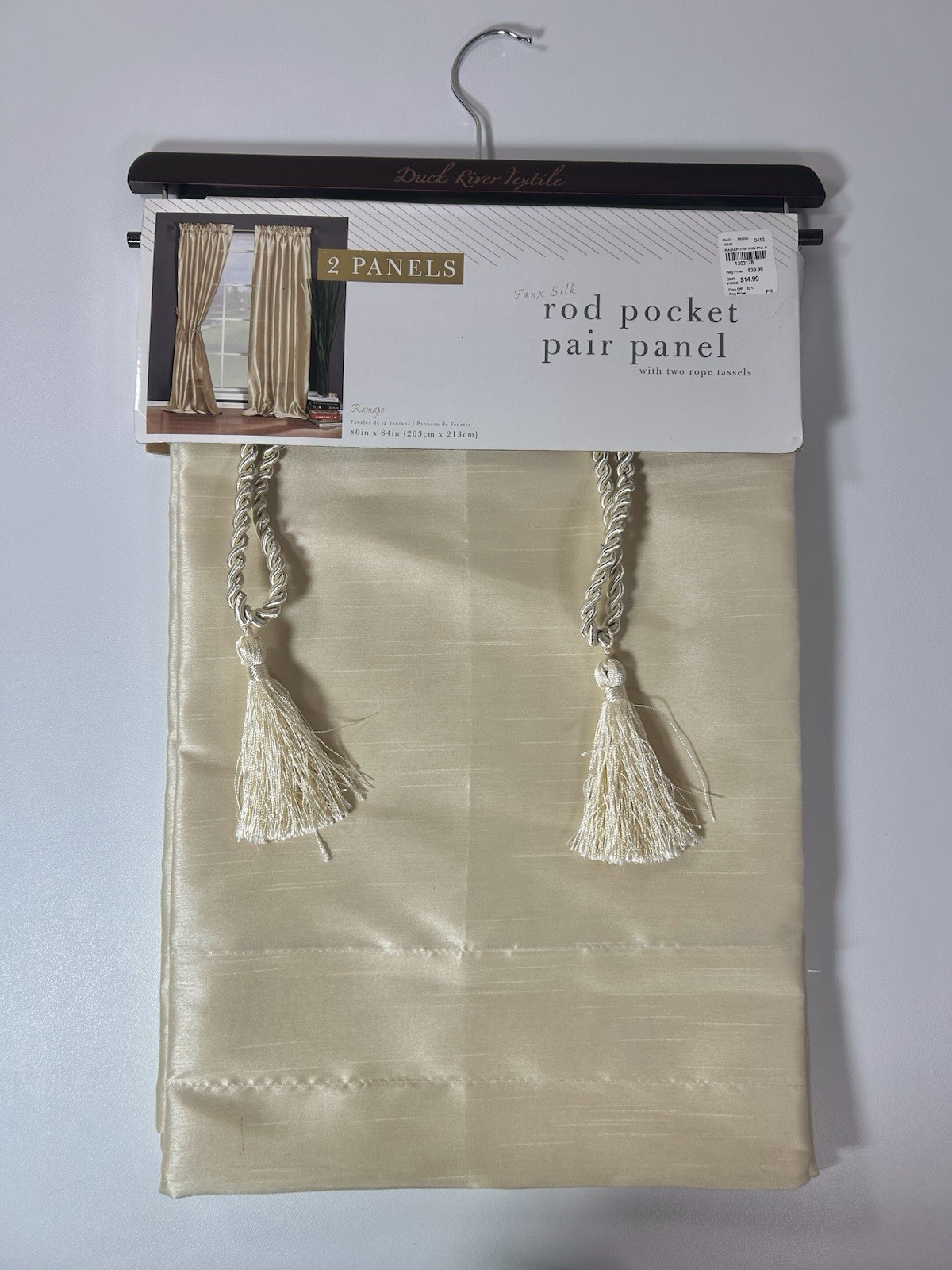Duck River Textile Bali 80″x84″ Curtain Faux Silk Window Panel Set, Rope Tassels