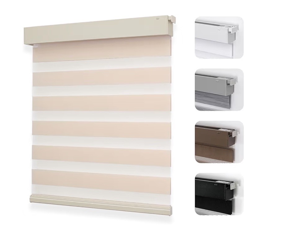 NEW Joydeco No Drill Zebra Blinds – Beige 34″W x 75″H – 2025 Version Cordless