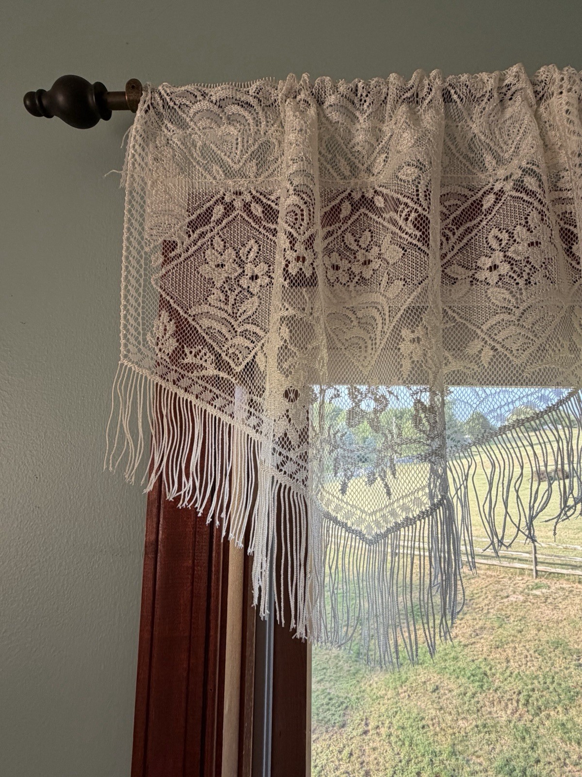 Oxford House Chantilly Valance Ivory Lace 60” W X 16” L Fringe New In Package