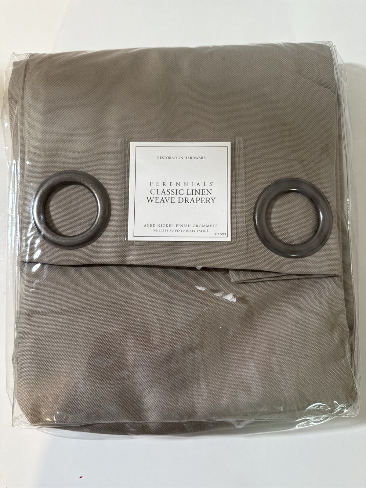 Restoration Hardware PERENNIALS SOLID TEXTURE LINEN RP 50″ x 96″ Fog NWT