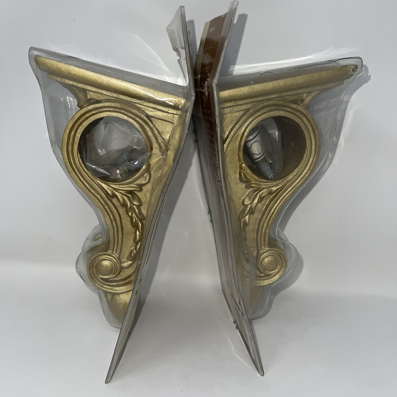 Set 2 kirsch gold Elegant Ornate decorative sconce Rod Holder 8×3.5in Approx New