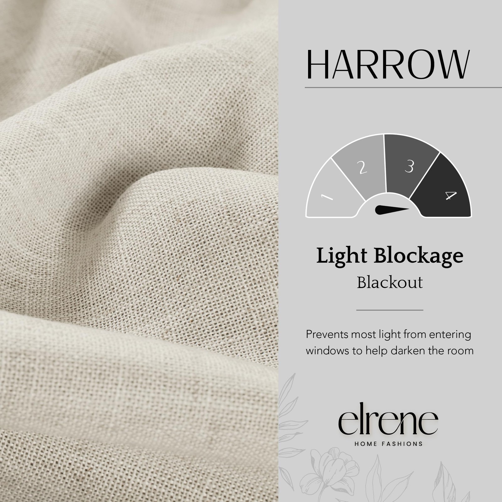 Elrene Home Fashions Harrow Solid Texture Blackout Window Curtain Living Room