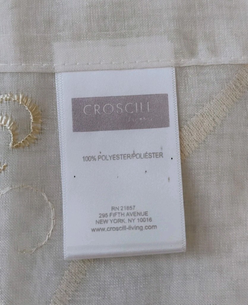 4 Croscill Cavalier Sheer Federal Panel Curtains, 40- 83 Inches, Ivory