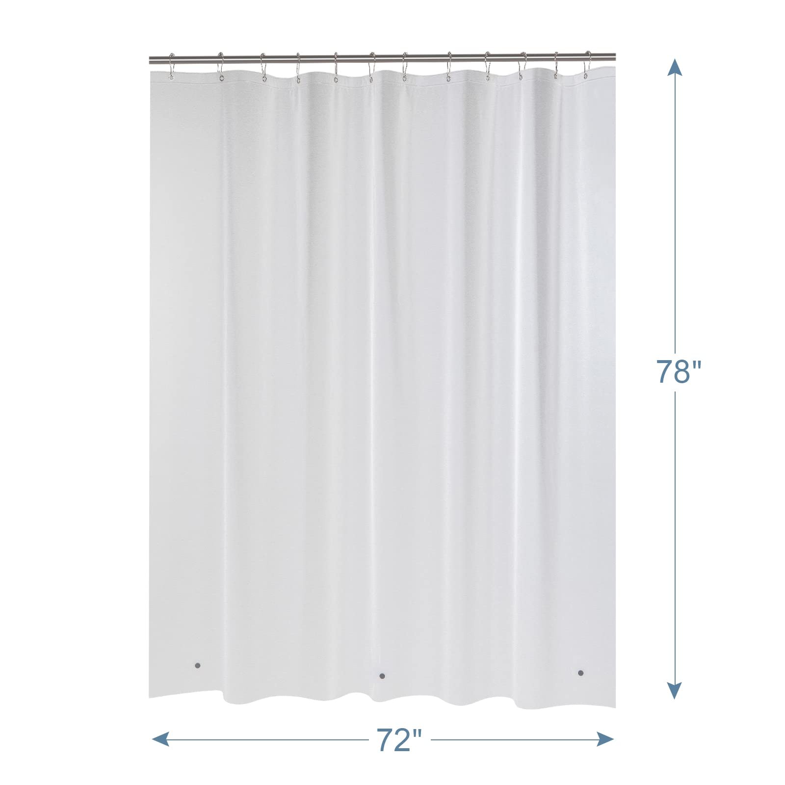 AmazerBath Shower Liner, 72×78 Plastic 72″W x 78″L (Pack of 1), Frosted
