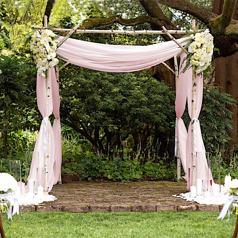 5ft x 32ft BLUSH Premium Chiffon Sheer Backdrop CURTAIN PANEL Drape Party Events