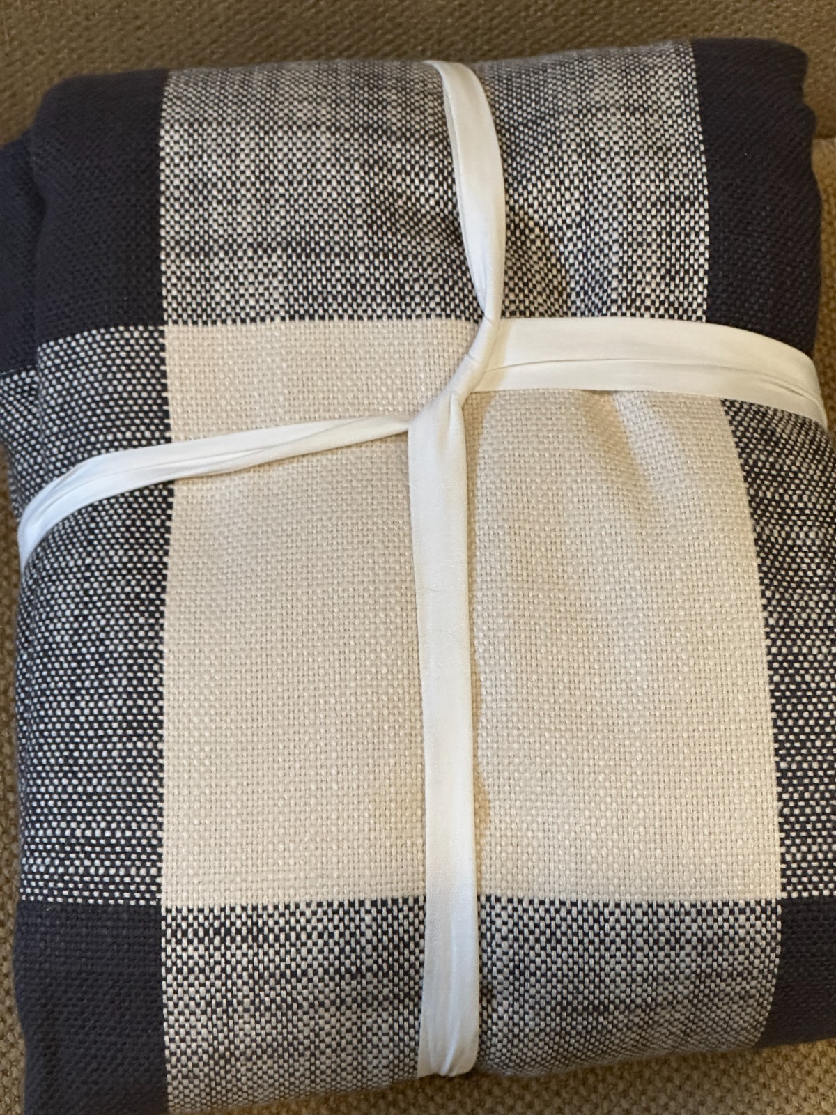 Pottery Barn Bryce Buffalo Check Drape SINGLE (1) Charcoal 50×84 Curtain Panel